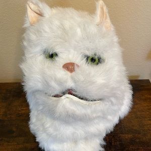 White Mouth Moving Cat Mask with Shin Covers